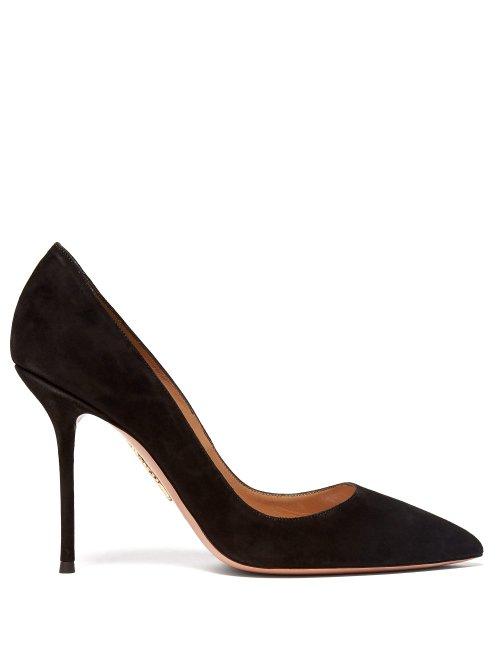 Matchesfashion.com Aquazzura - Purist 75 Suede Stiletto Pumps - Womens - Black