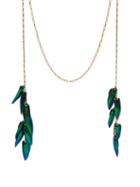 Matchesfashion.com Isabel Marant - Wild Fly Iridescent-coated Beetle Wing Necklace - Womens - Green Multi