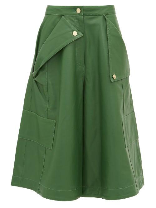 Matchesfashion.com Jacquemus - Belize Leather Culottes - Womens - Green