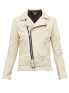 Matchesfashion.com Junya Watanabe - Belted Leather Biker Jacket - Womens - Cream