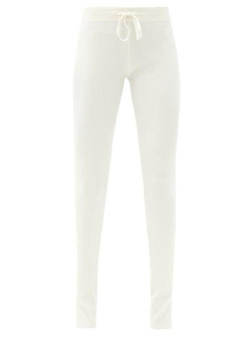 Matchesfashion.com Reebok X Victoria Beckham - Drawstring-waist Ribbed-jersey Track Pants - Womens - Ivory
