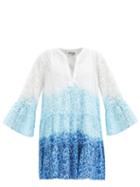 Matchesfashion.com Juliet Dunn - Shadow Flower-print Cotton-voile Mini Dress - Womens - Blue Print