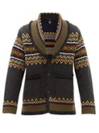 Matchesfashion.com Alanui - Shawl Collar Fair Isle Cashmere Cardigan - Mens - Brown Multi