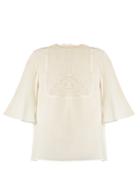 Valentino Lace-bib Silk Crepe De Chine Top