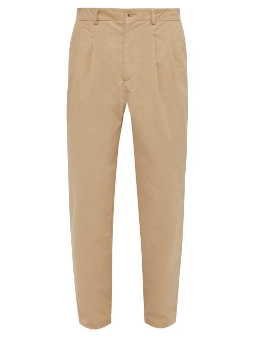 Matchesfashion.com De Bonne Facture - Brushed Cotton Carrot Fit Trousers - Mens - Beige