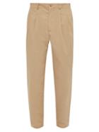 Matchesfashion.com De Bonne Facture - Brushed Cotton Carrot Fit Trousers - Mens - Beige