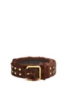 Prada Studded Calf-hair Belt
