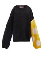 Raf Simons - Polka Dot-jacquard Mohair-blend Sweater - Mens - Black