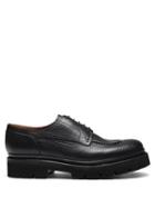 Grenson - Joel Grained-leather Derby Shoes - Mens - Black