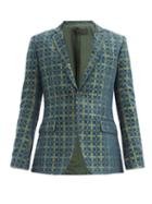 Matchesfashion.com Haider Ackermann - Check-jacquard Single-breasted Blazer - Mens - Blue