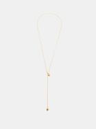 Saint Laurent - Heart-charm Lariat Necklace - Womens - Yellow Gold