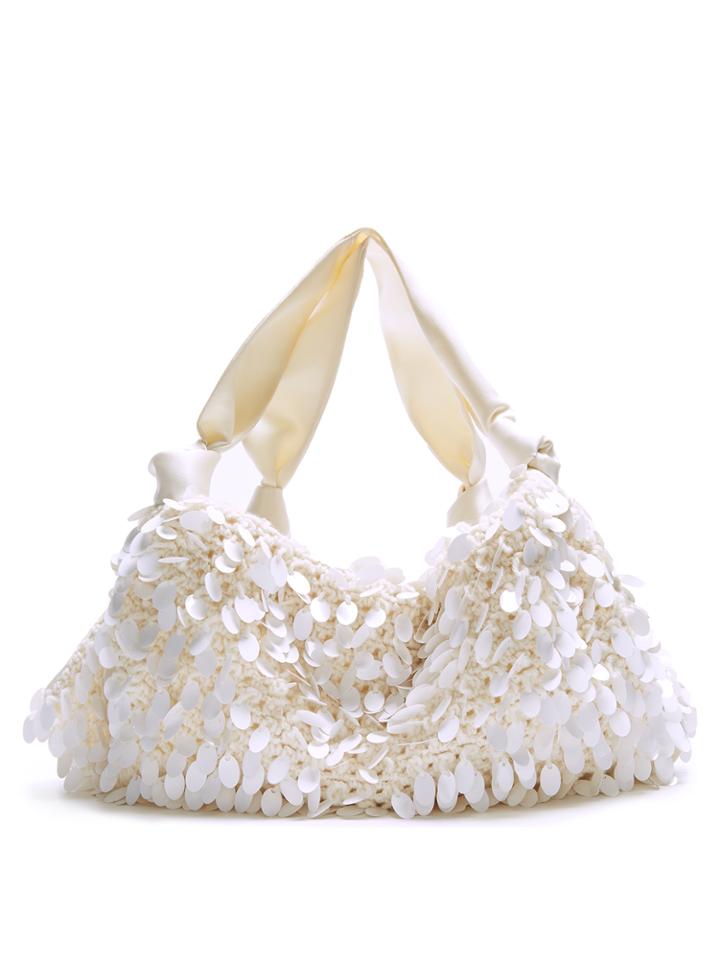 The Row Ascot Medium Crochet And Satin Tote