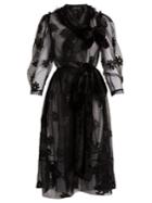 Simone Rocha Floral-embroidered Tulle Wrap Dress