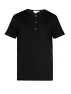 Matchesfashion.com Sunspel - Cotton Jersey Henley T Shirt - Mens - Black
