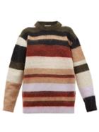 Matchesfashion.com Acne Studios - Kalbah Striped Knitted Sweater - Womens - Burgundy Multi