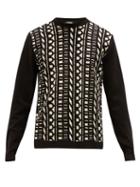 Matchesfashion.com Fendi - Crew-neck Cotton Sweater - Mens - Black White