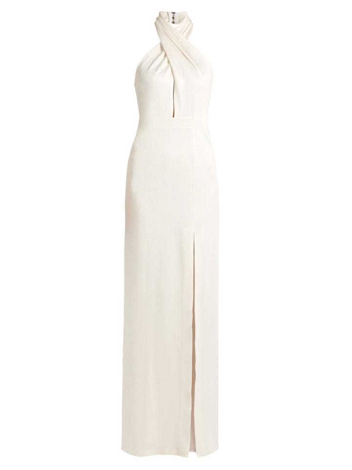 Galvan Halterneck Stretch-knit Gown