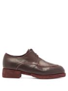 Matchesfashion.com Guidi - Contrast Topstitching Leather Derby Shoes - Mens - Burgundy