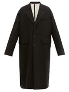 Matchesfashion.com Valentino - Single-breasted Wool-twill Coat - Mens - Black