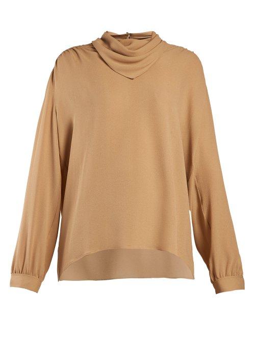 Matchesfashion.com The Row - Runa Silk Blouse - Womens - Nude