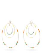Matchesfashion.com Etro - Glass-beaded Hoop Earrings - Womens - Green Multi