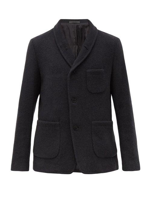 Matchesfashion.com Giorgio Armani - Single Breasted Camel Felt Jacket - Mens - Black