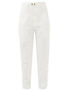 Isabel Marant - Kaori Cotton-blend Straight-leg Trousers - Womens - White