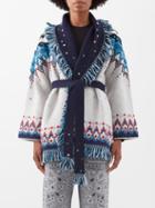 Alanui - Northern Lights-jacquard Wool Cardigan - Womens - White Multi