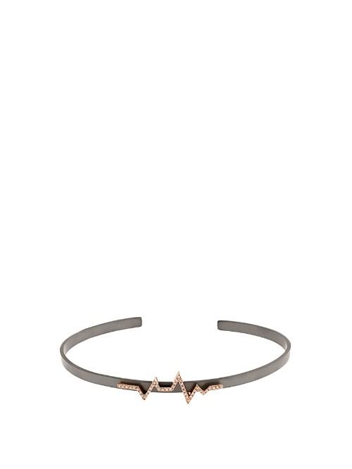 Diane Kordas Diamond, Rose-gold & Titanium Heartbeat Cuff