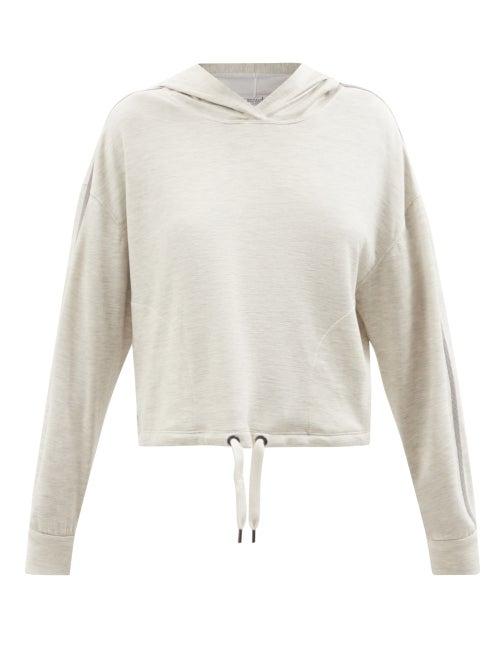 Brunello Cucinelli - Cotton-blend Jersey Hooded Sweatshirt - Womens - Light Grey