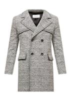 Matchesfashion.com Saint Laurent - Leather-piping Tailored Wool-blend Coat - Mens - Grey White