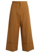 Sea Wide-leg Silk And Cotton-blend Cropped Trousers