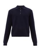 Matchesfashion.com Studio Nicholson - Sazen Merino Wool Polo Shirt - Mens - Dark Navy