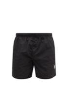 Matchesfashion.com C.p. Company - Logo-patch Garment-dyed Chrome Swim Shorts - Mens - Black