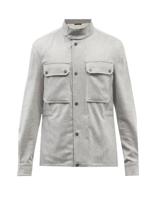 Ermenegildo Zegna - High-neck Cashmere Field Jacket - Mens - Grey