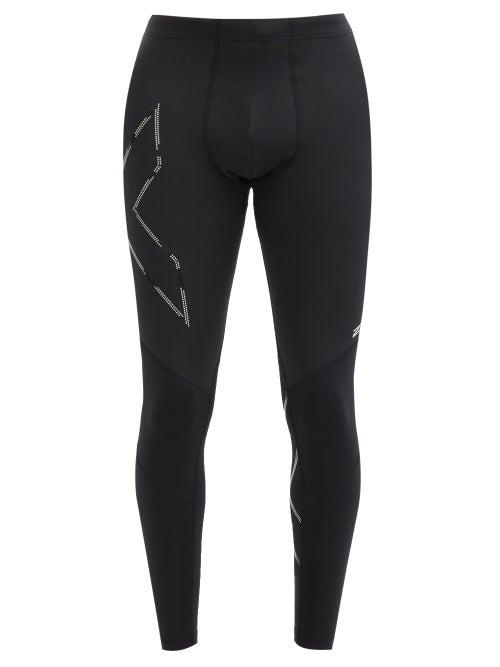 Matchesfashion.com 2xu - Wind Defence Technical-blend Jersey Leggings - Mens - Black Grey