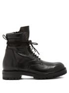 Rick Owens Lace-up Creased Leather Ankle Boots