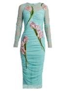 Dolce & Gabbana Tulip-appliqu Long-sleeved Tulle Dress