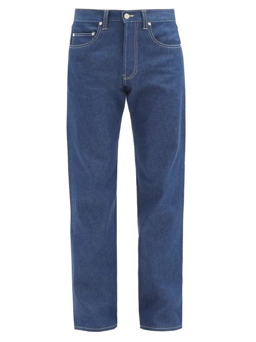 Matchesfashion.com E. Tautz - Contrast-stitch Straight-leg Jeans - Mens - Blue