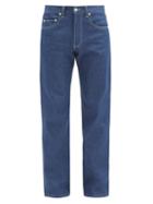 Matchesfashion.com E. Tautz - Contrast-stitch Straight-leg Jeans - Mens - Blue