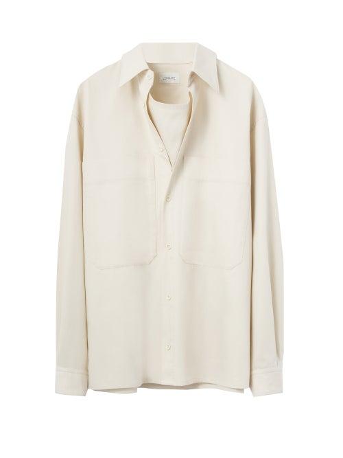 Lemaire - Double-layered Poplin Shirt - Mens - Light Cream