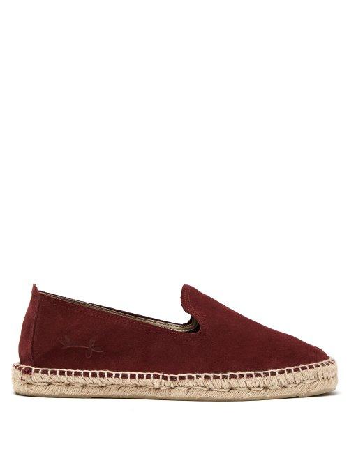 Matchesfashion.com Maneb - Hamptons Suede Espadrilles - Mens - Burgundy