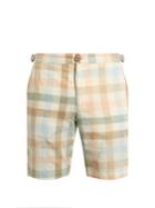 Oliver Spencer Checked-print Cotton-blend Shorts