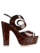 Nicholas Kirkwood Graffiti Cut-out Leather Platform Sandals