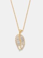 Anita Ko - Palm Leaf Diamond & 18kt Gold Necklace - Womens - Gold Multi