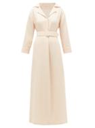Matchesfashion.com Marta Ferri - Belted Wool-crepe Dress - Womens - Cream
