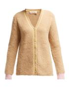 Matchesfashion.com Marni - Colour Block Virgin Wool Blend Cardigan - Womens - Camel