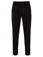 Matchesfashion.com Givenchy - Logo Embroidered Wool Twill Trousers - Mens - Black