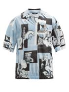 Matchesfashion.com Dolce & Gabbana - Ancient Greek-print Cotton Shirt - Mens - Blue Multi