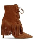 Matchesfashion.com Aquazzura - Mustang 105 Fringed Suede Ankle Boots - Womens - Tan